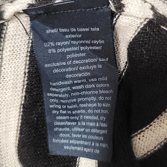 Tommy Hilfiger Lightweight Black & White Striped Cardigan - XL - Lightly Used - Picture 10 of 10